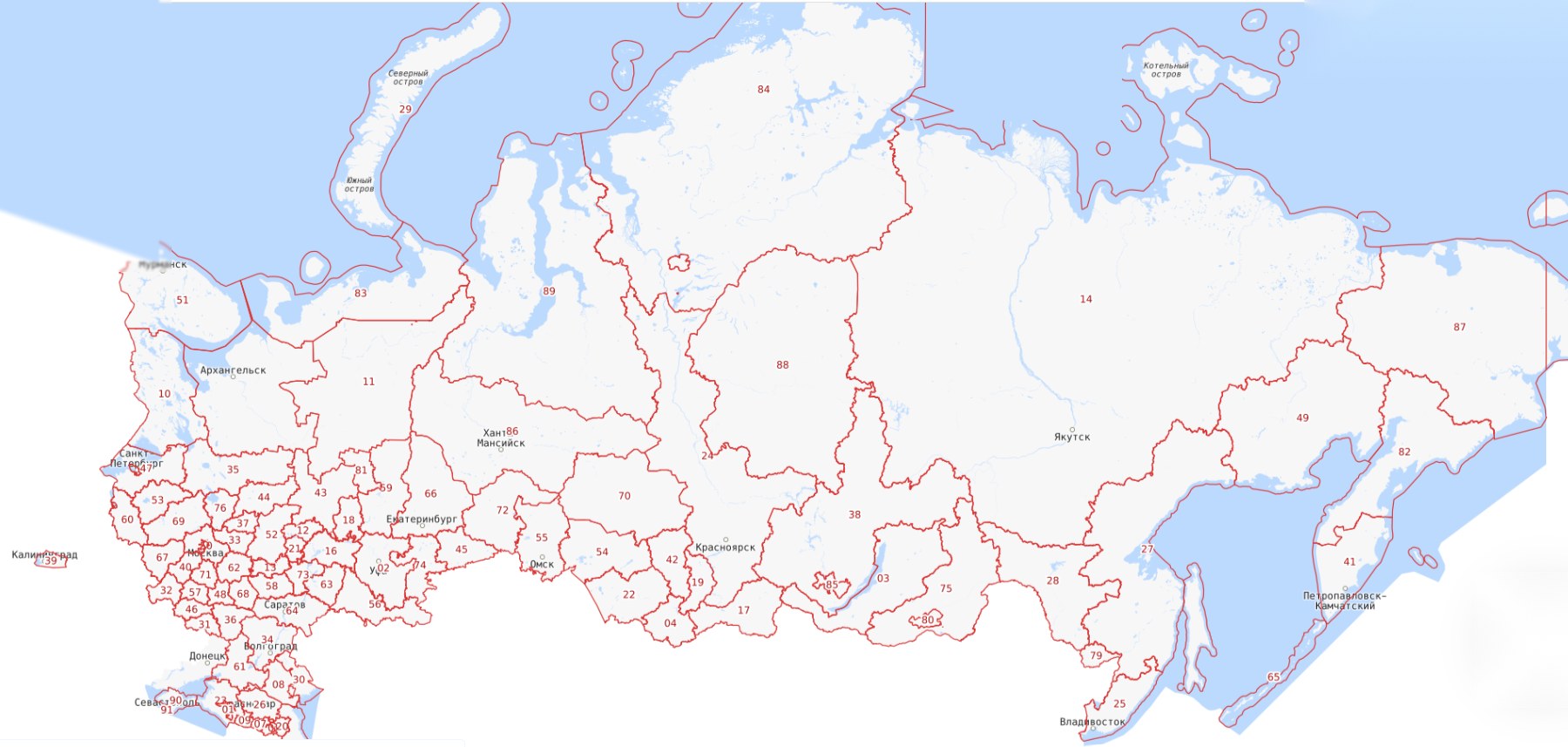 Публичная кадастровая карта России целиком